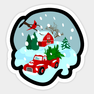 Christmas farm design Sticker